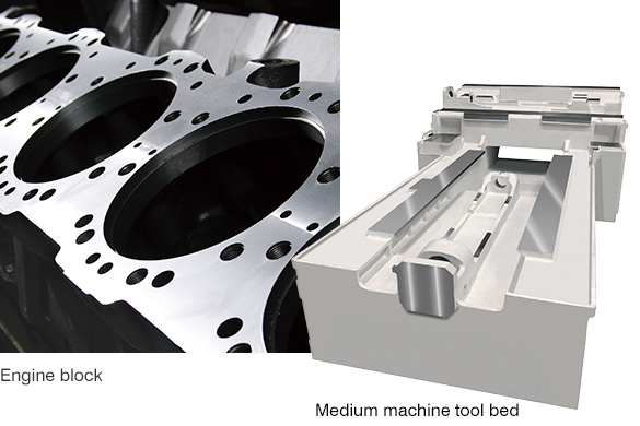 Engine block, Medium machine tool bed