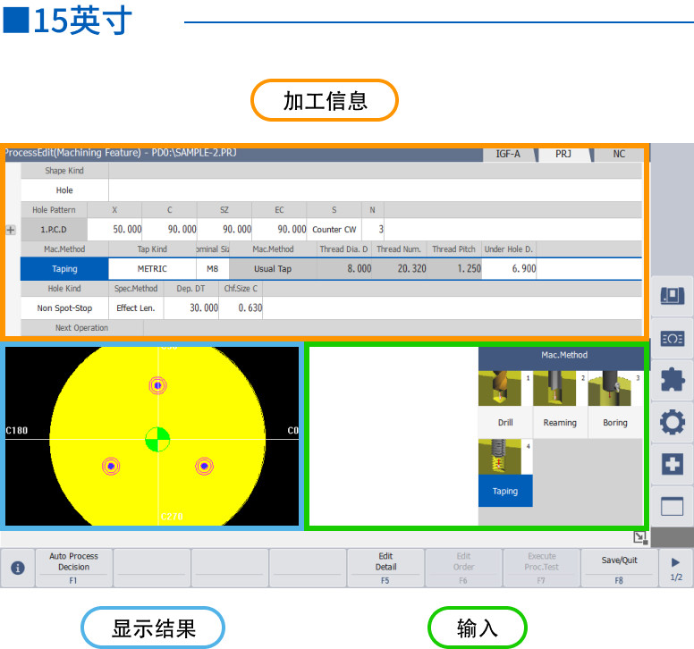 减少画面切换，能以最低限度的操作把握所需的加工信息