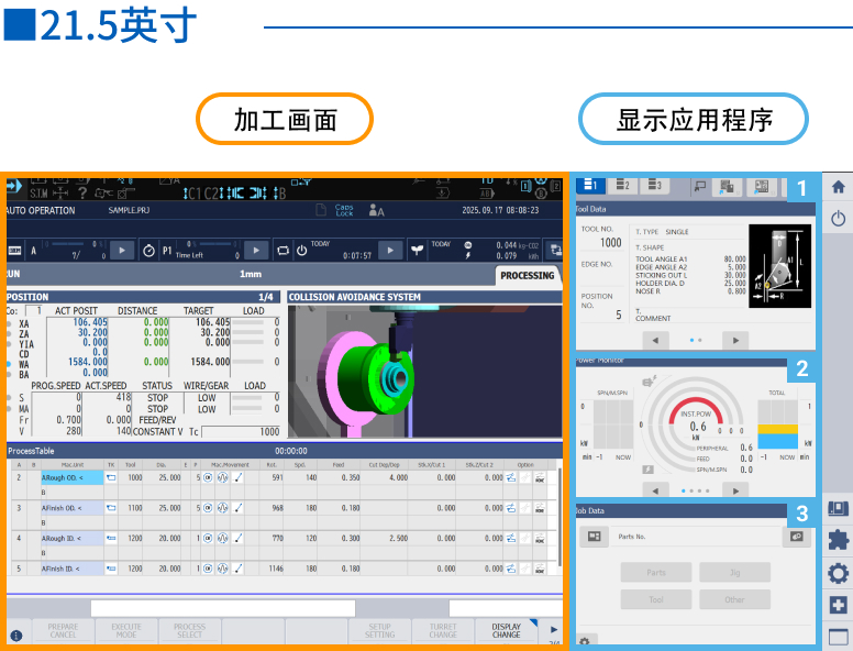 减少画面切换,能以最低限度的操作把握所需的加工信息