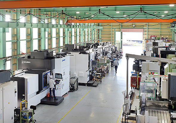 Twelve Okuma machining centers operate at Plant No. 2