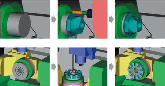 Realistic simulation of workpiece cutting