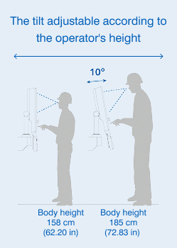 The tilt adjustable ccording to the operator's