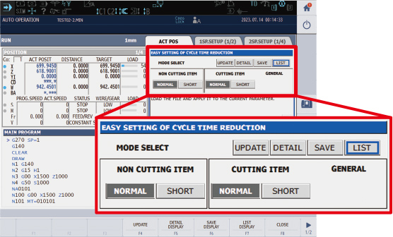 Cycle Time Reduction (easy setting)