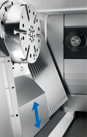 Internal cover structure to prevent chips from accumulating inside the machine
