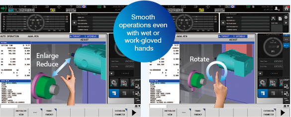 Smooth operations even with wet or work-gloved hands