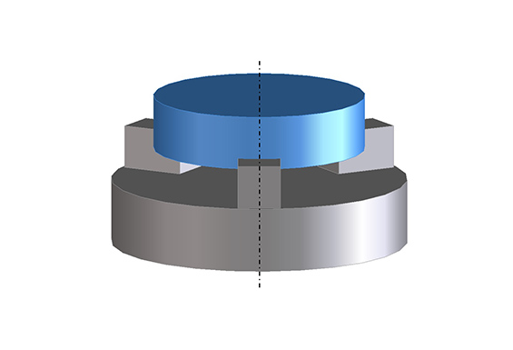 Under its own weight, the workpiece is seated firmly on the reference surface of chuck