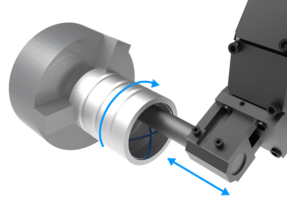 Machining of figure-8-shaped oil grooves on inner diameters