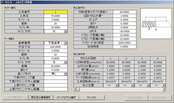 諸元入力