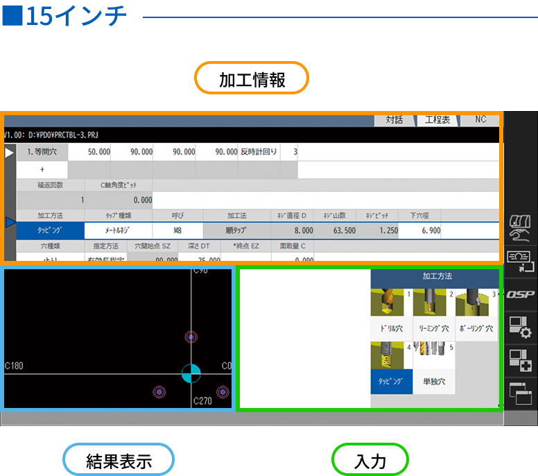 5軸制御マシニングセンタ・複合加工機で共通のボタン配列