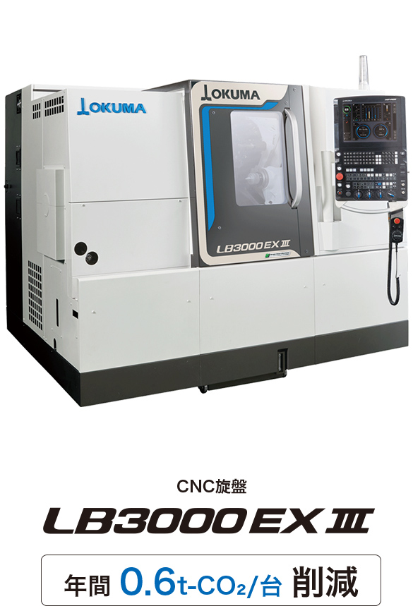 CNC旋盤 LB3000 EX Ⅲ 年間 0.6t-CO2/台 削減